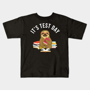 Test Day Teacher Sloth Shirt Testing Exam End of Year Funny Kids T-Shirt